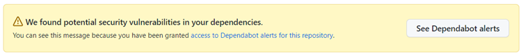 Dependabot alert in a GitHub repo