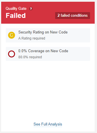 Summary quality gate report in Sonar Cloud